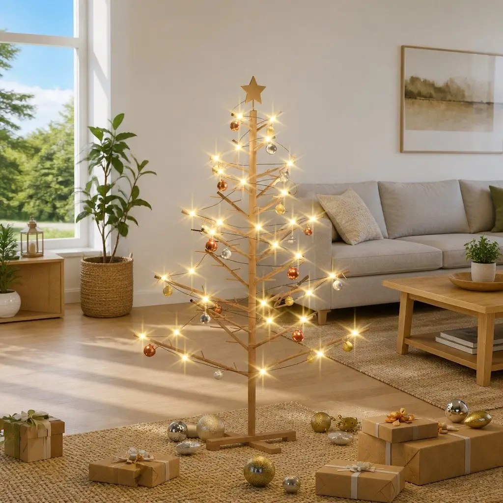 150cm Wooden Christmas Tree with Stand