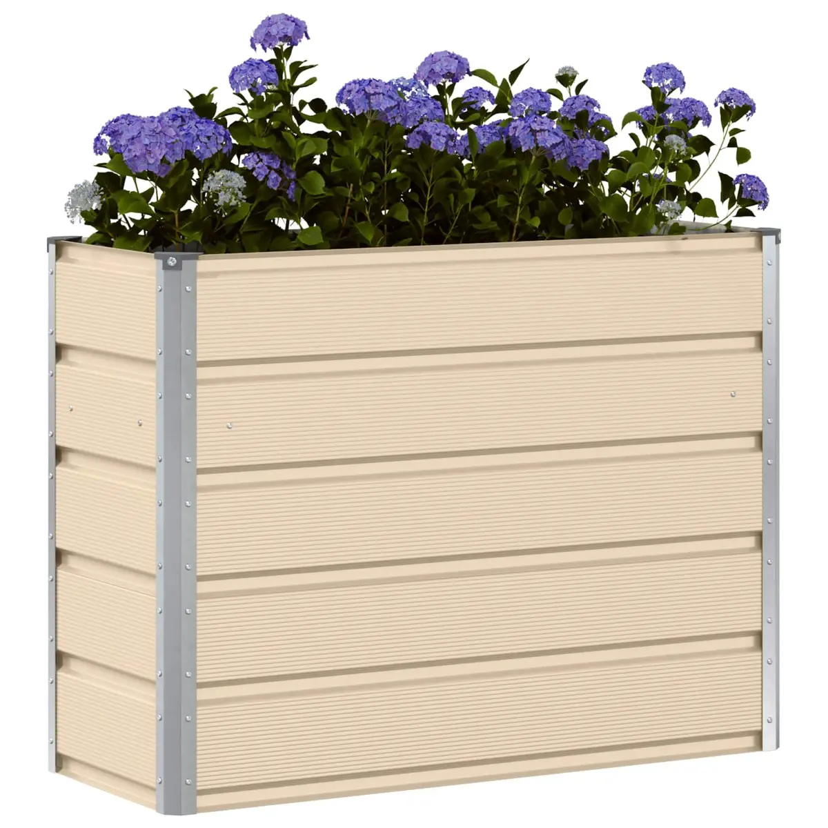 Steel Planter Ivory Indoor Outdoor Garden Patio Large Tall Modern Design