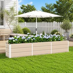 Practical Ivory Steel Planter for Home Use