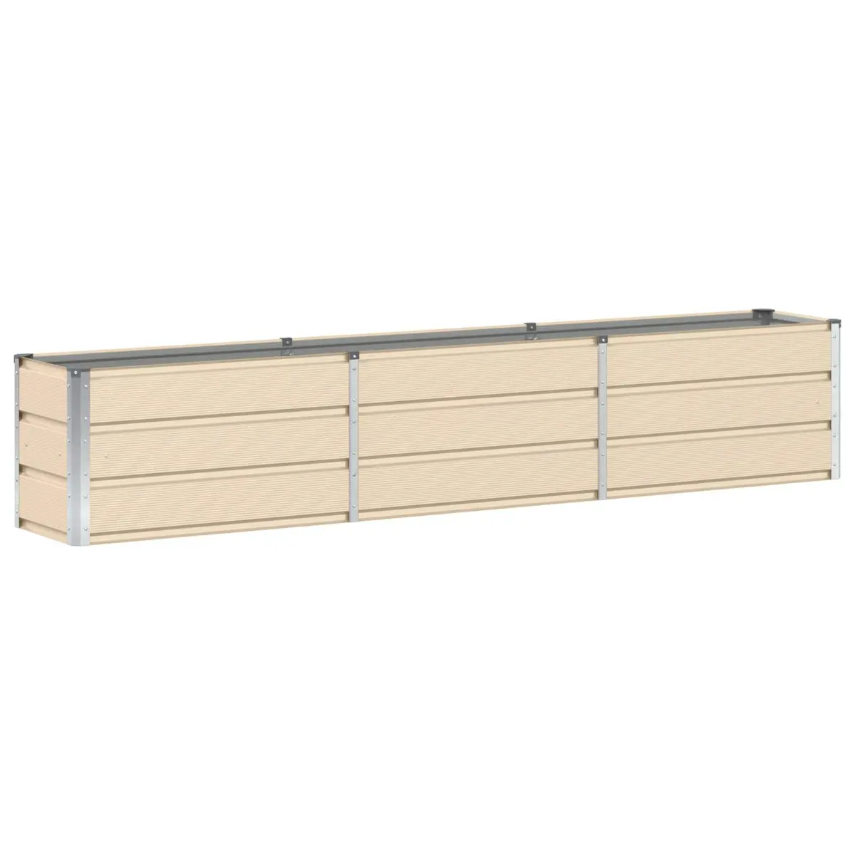 Steel Planter 240 x 40 x 45 cm Ivory Indoor Outdoor Raised Bed