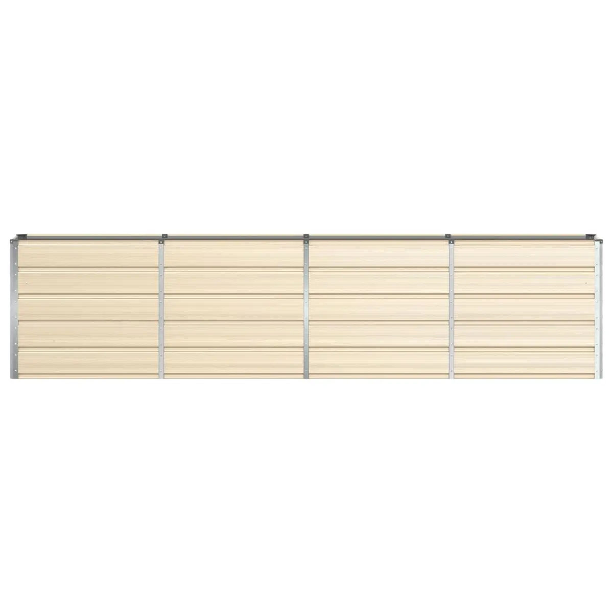 Steel Planter Ivory 320 x 40 x 75 cm Modern Garden Patio Indoor Outdoor Pot