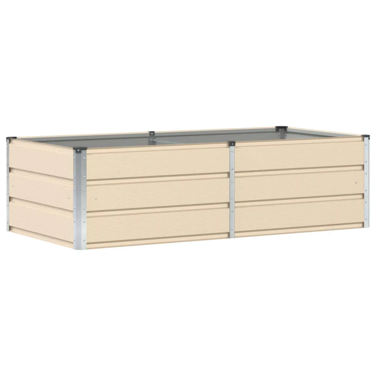 Garden Planter Steel and Plastic 160x80x45cm Ivory Outdoor Indoor Pot Large Decorative