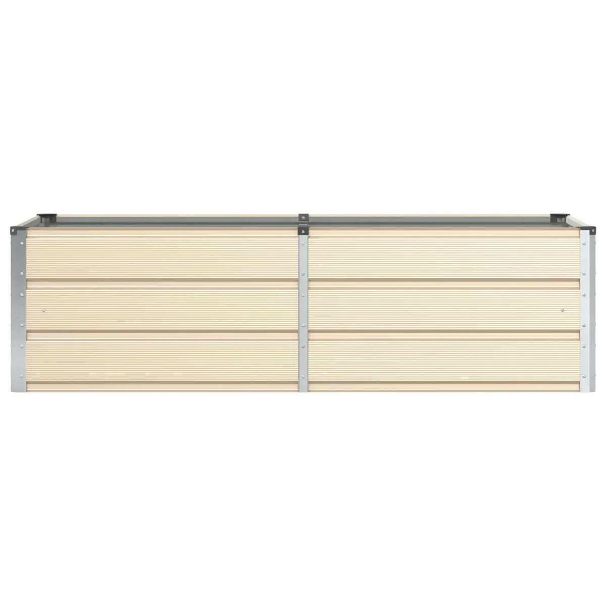 Garden Planter Steel and Plastic 160x80x45cm Ivory Outdoor Indoor Pot Large Decorative
