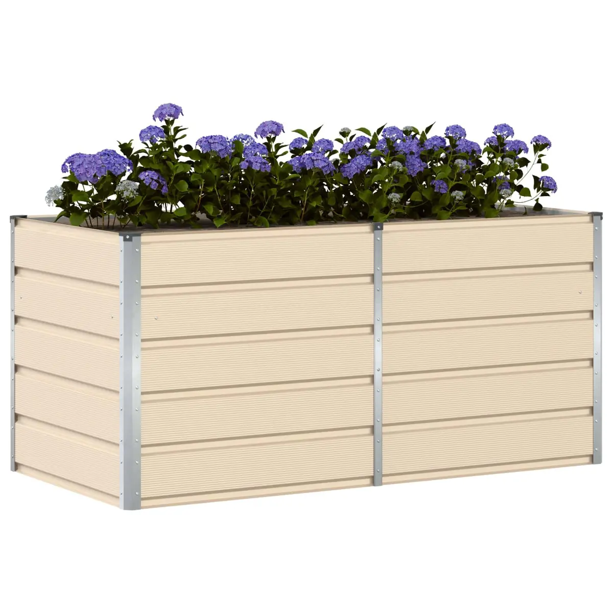 Planter Steel Plastic Large Ivory 160x80x75cm Modern Indoor Outdoor Pot