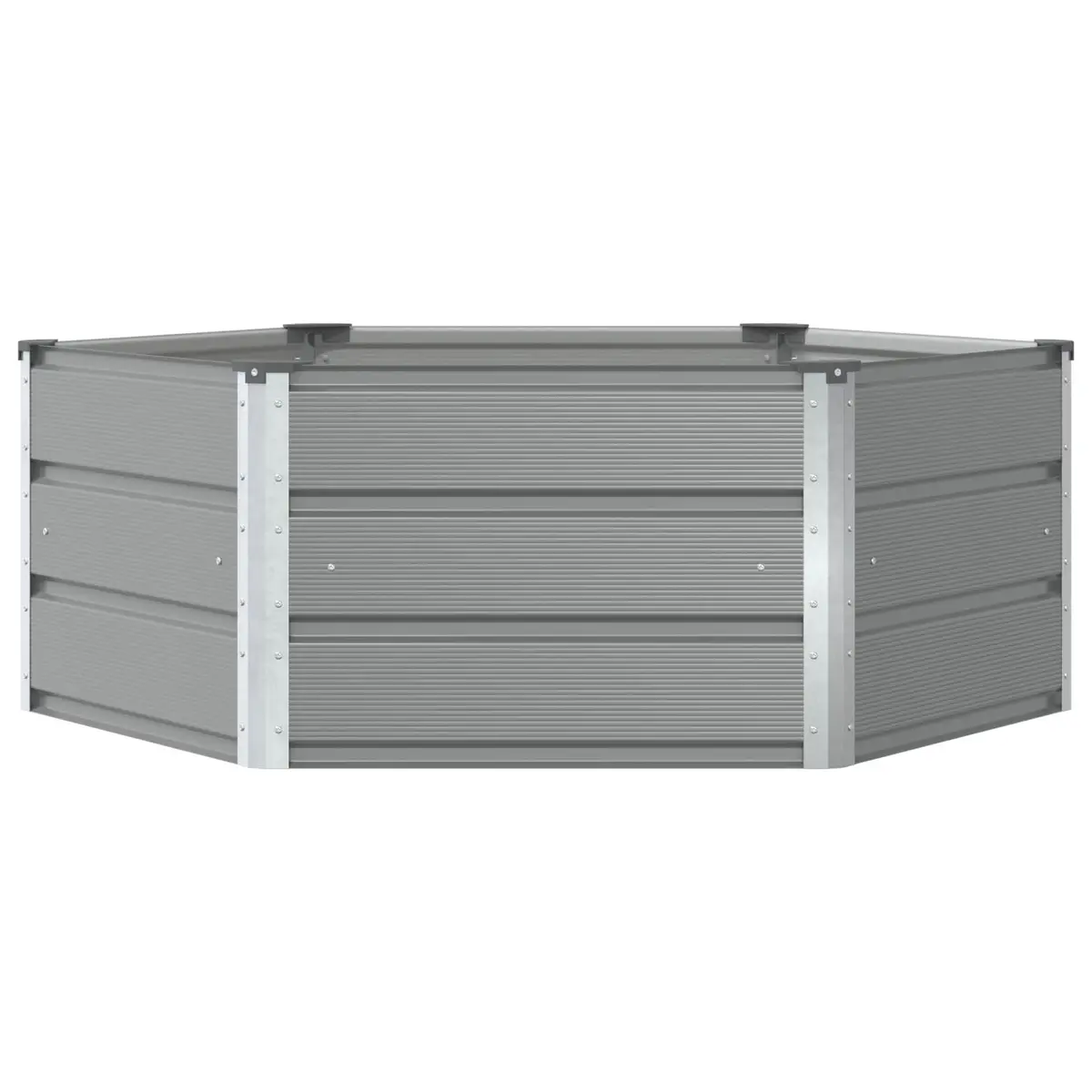 Steel Planter Hexagonal Light Grey 129x129x45cm Durable Outdoor Pot Garden Contemporary