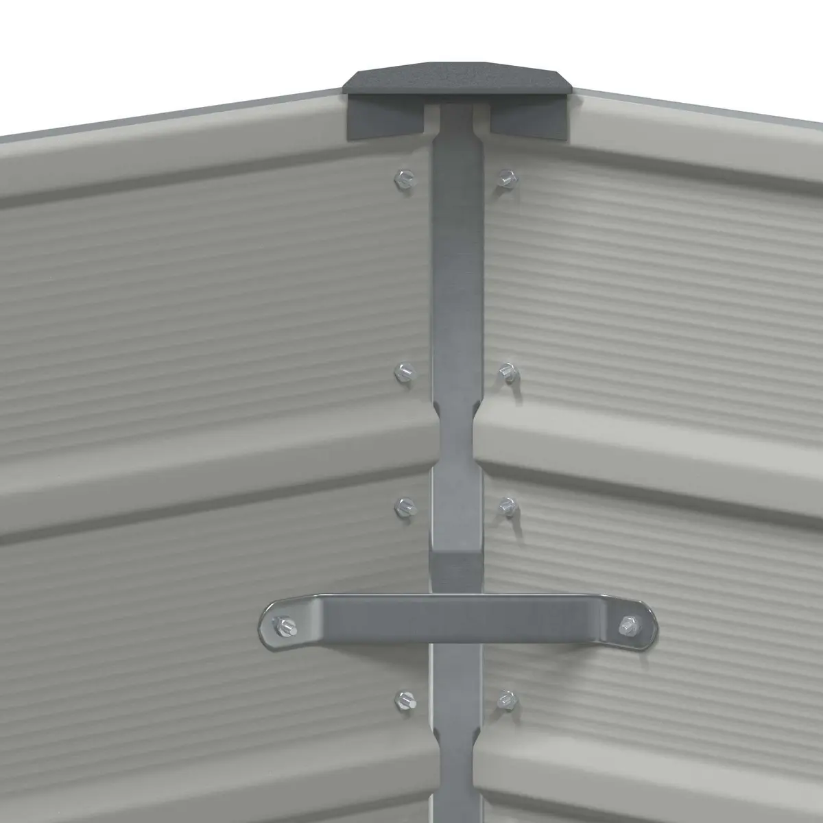 Steel Planter Hexagonal Light Grey 129x129x45cm Durable Outdoor Pot Garden Contemporary