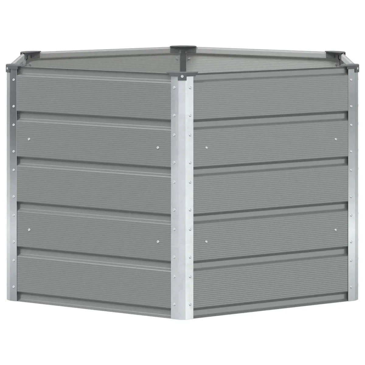Hexagon Steel Planter Light Grey 129x129x75cm Garden Outdoor Flower Pot