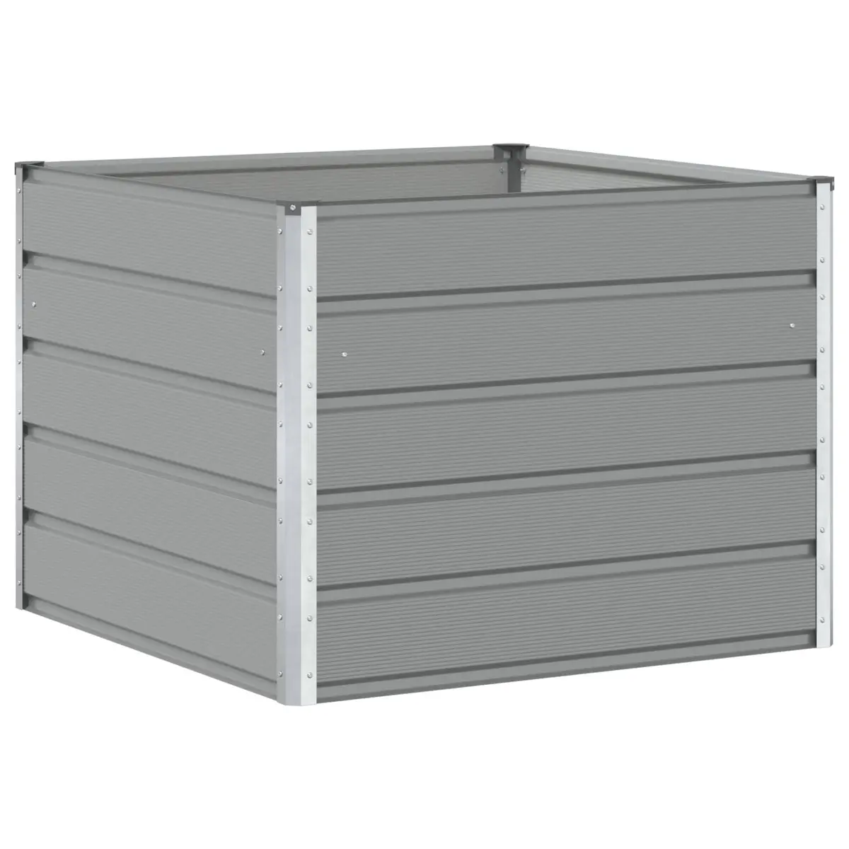 Steel Planter Modern 100 x 100 x 75 cm Light Grey