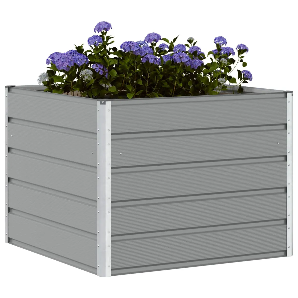 Steel Planter Modern 100 x 100 x 75 cm Light Grey