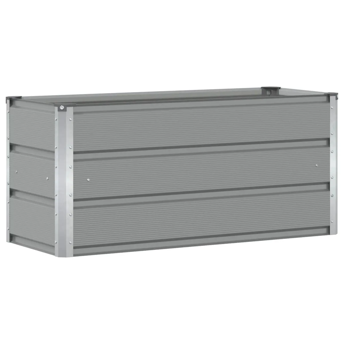 Steel Planter Light Grey 100x40x45cm Modern Indoor Outdoor Pot