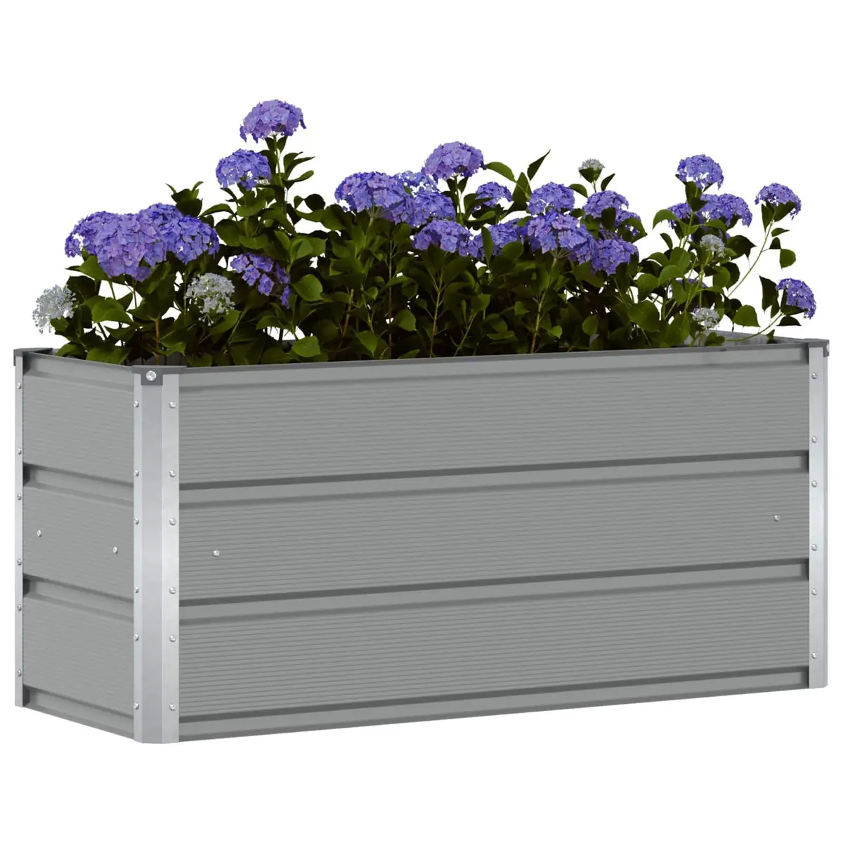 Steel Planter Light Grey 100x40x45cm Modern Indoor Outdoor Pot