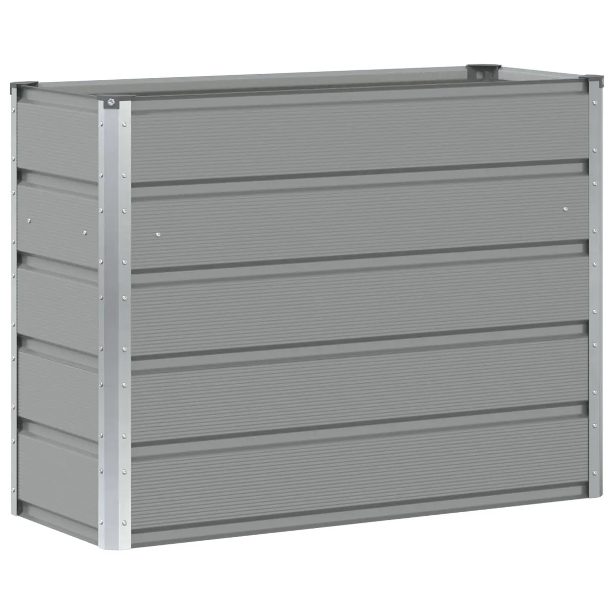 Planter Steel Frame Light Grey 100cm Length 40cm Width 75cm Height Indoor Outdoor Garden Patio Container