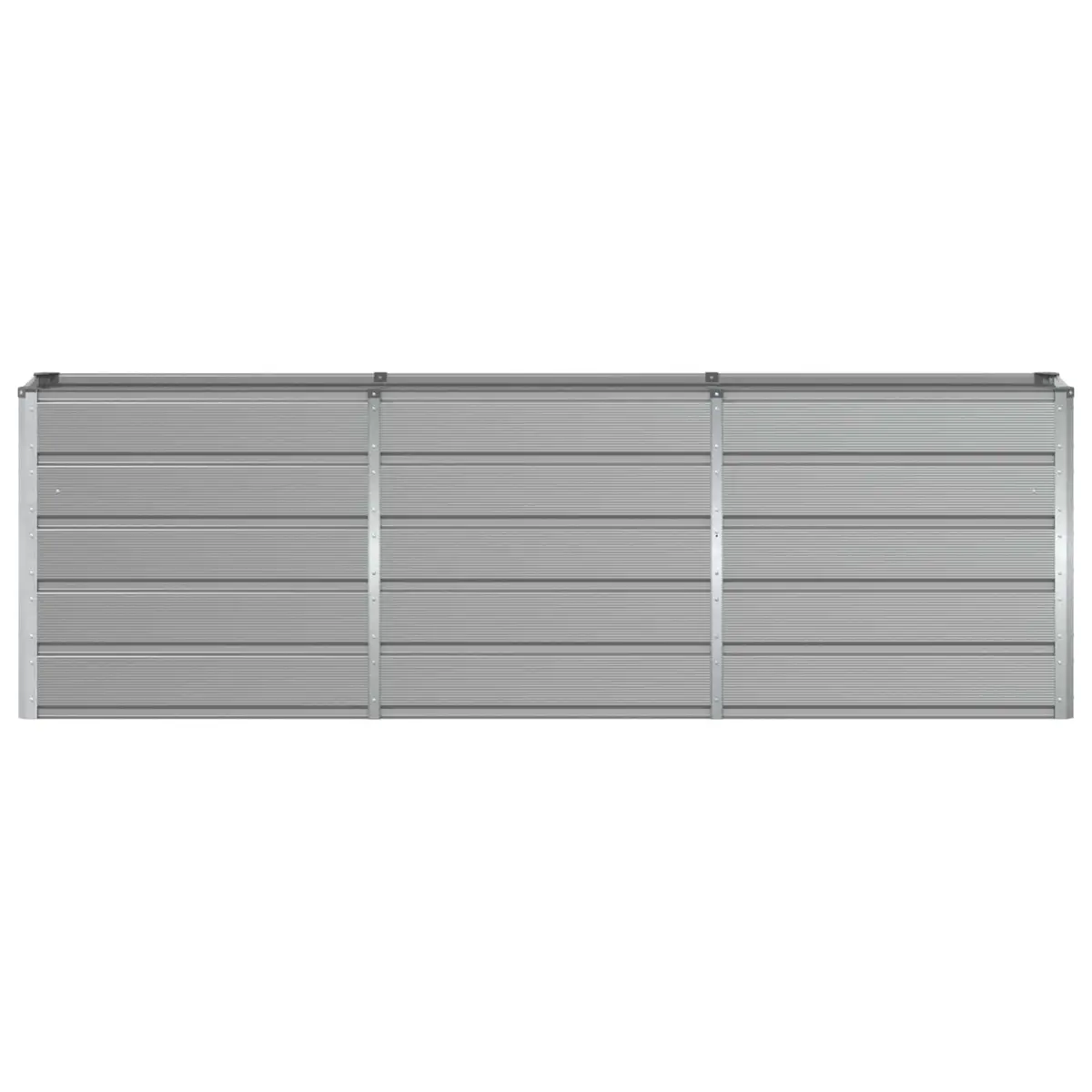 Steel Garden Planter Light Grey 240x40x75cm Indoor Outdoor Patio Flower Box