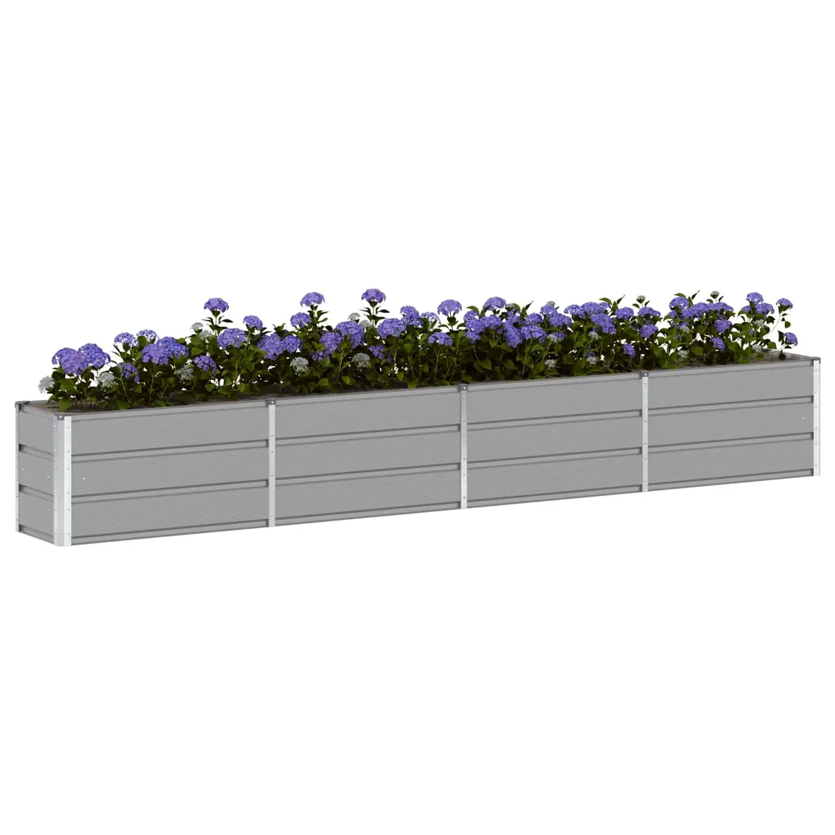 Light Grey Steel Planter 320 x 40 x 45 cm Indoor Outdoor Garden Pots Elegant
