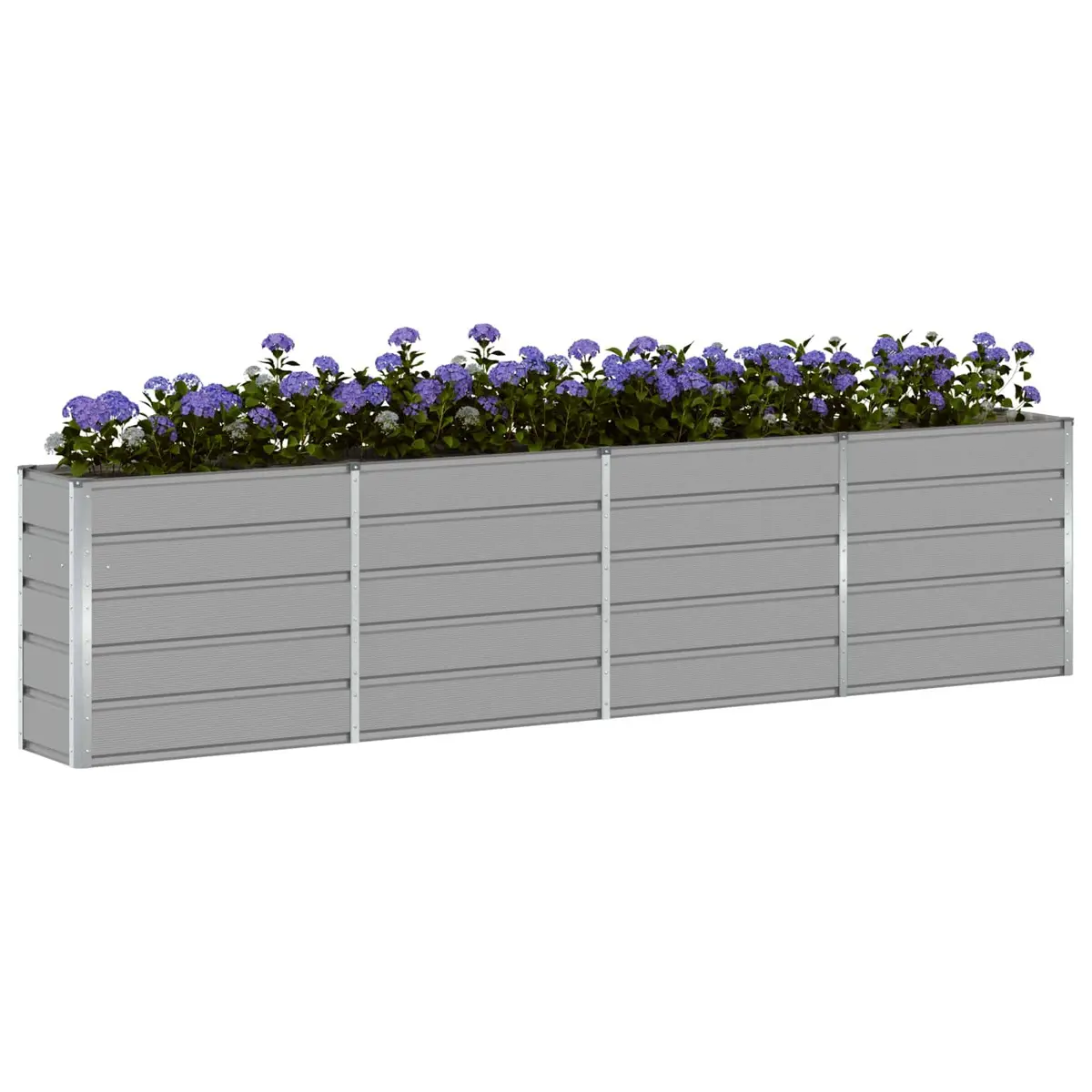 Steel Planter Light Grey 320x40x75cm Garden Patio Indoor Outdoor