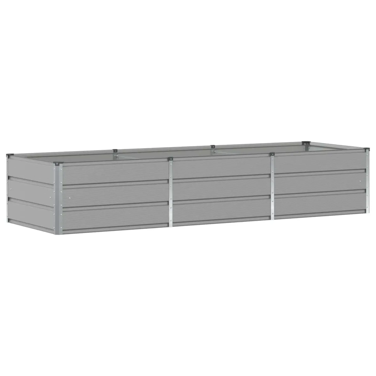 Large Garden Planter Steel Light Grey 240 x 80 x 45 cm Modern Flower Pot Outdoor