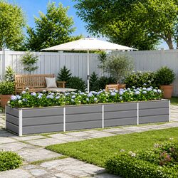 Versatile Light Grey Planter 320x80x45cm for Home Use
