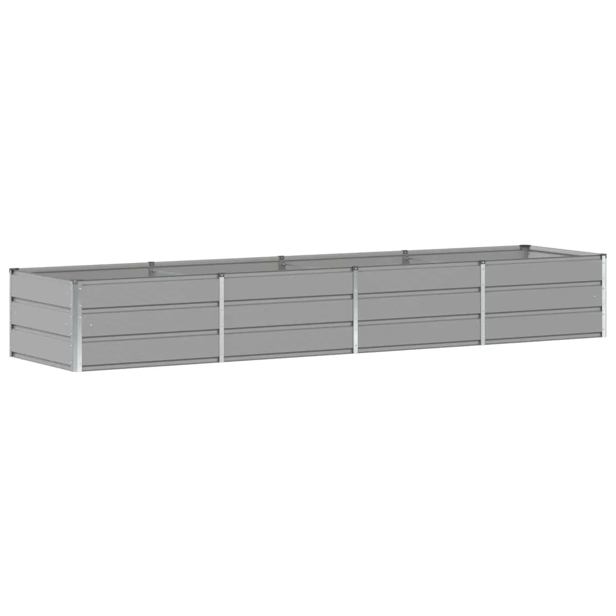 Steel Planter Light Grey 320x80x45cm Modern Garden Outdoor Indoor Raised Flower