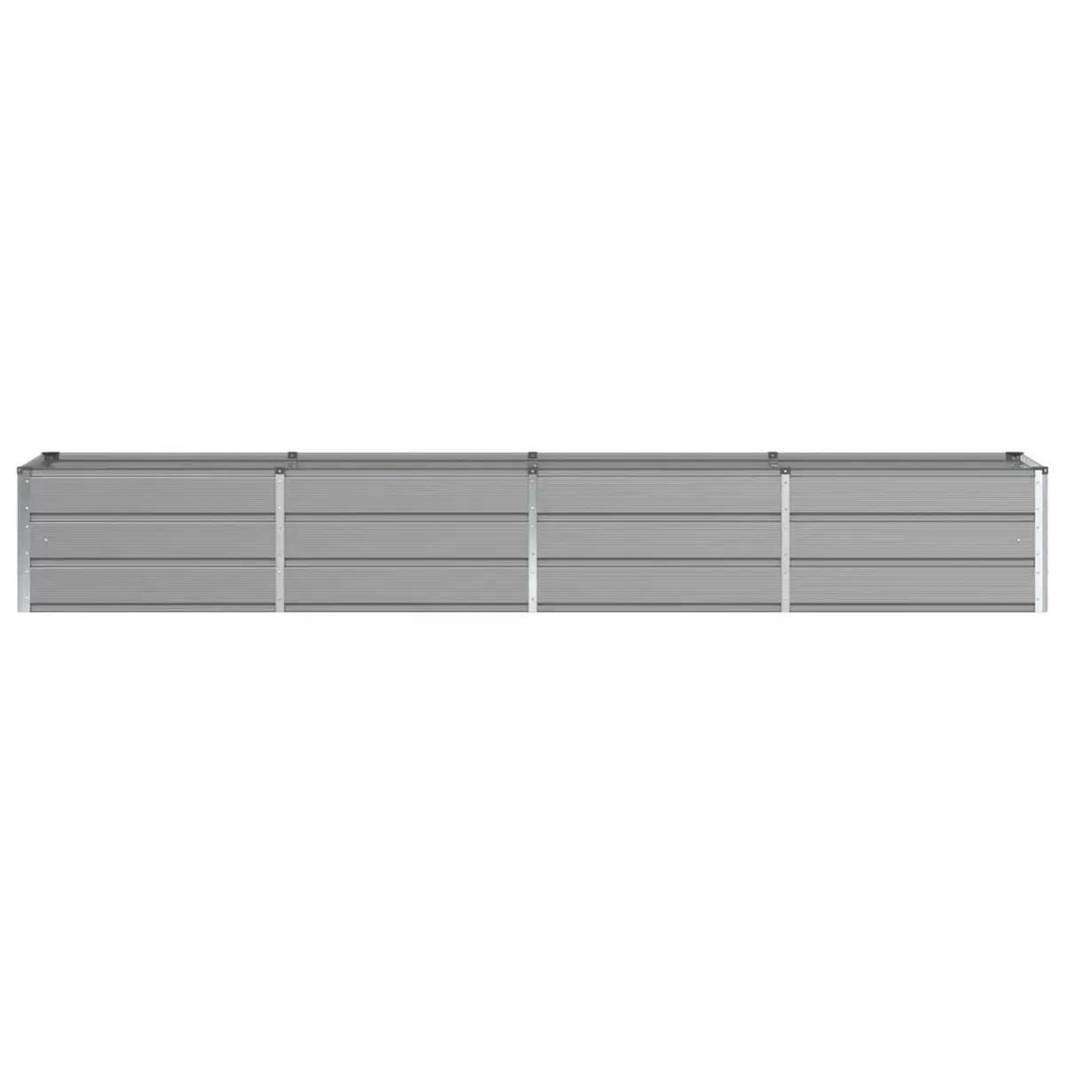 Steel Planter Light Grey 320x80x45cm Modern Garden Outdoor Indoor Raised Flower