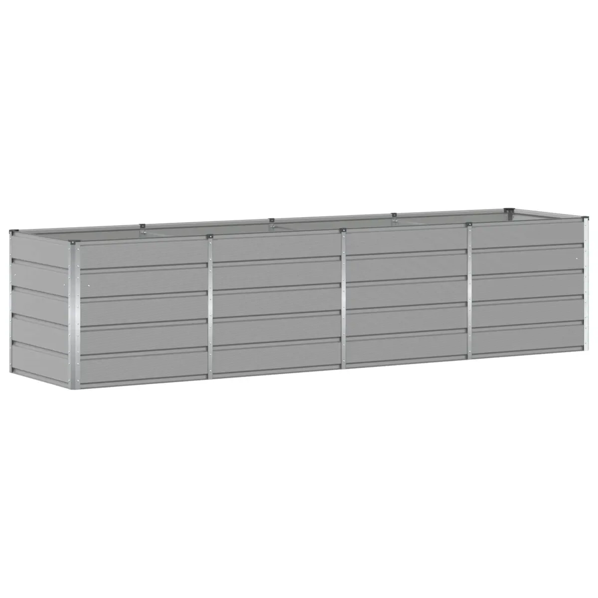 Steel Planter Light Grey 320x80x75cm Modern Garden Outdoor Indoor Flower Pot