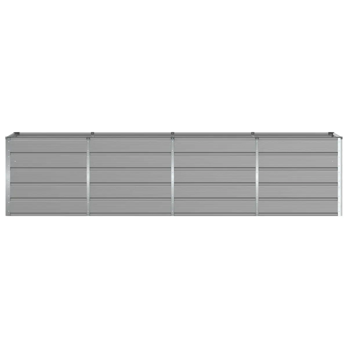 Steel Planter Light Grey 320x80x75cm Modern Garden Outdoor Indoor Flower Pot