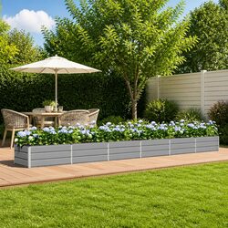 Versatile Large Light Grey Steel Planter for Your Home