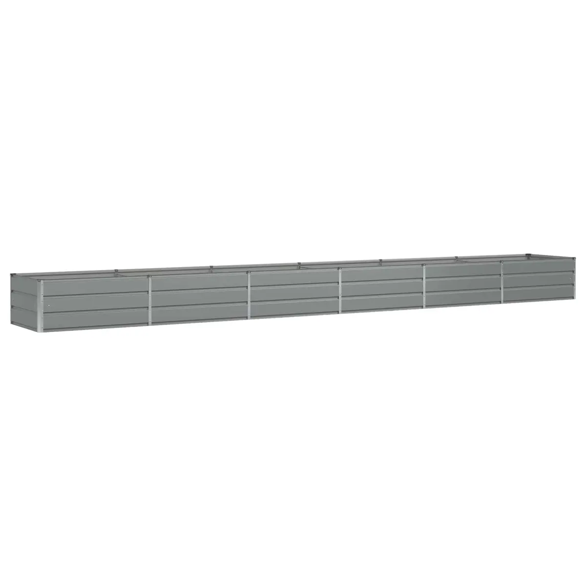 Large Steel Planter Light Grey 600 x 80 x 45 cm Garden Terrace Outdoor Indoor