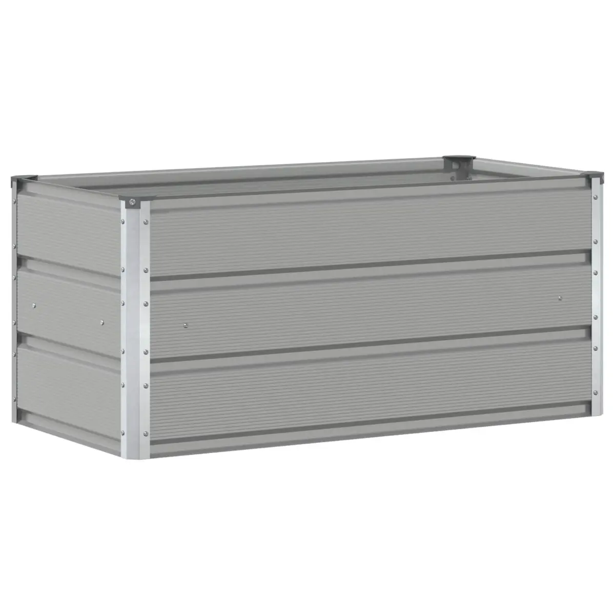 Steel Planter Galvanised Light Grey 100 x 50 x 45 cm Outdoor Pot