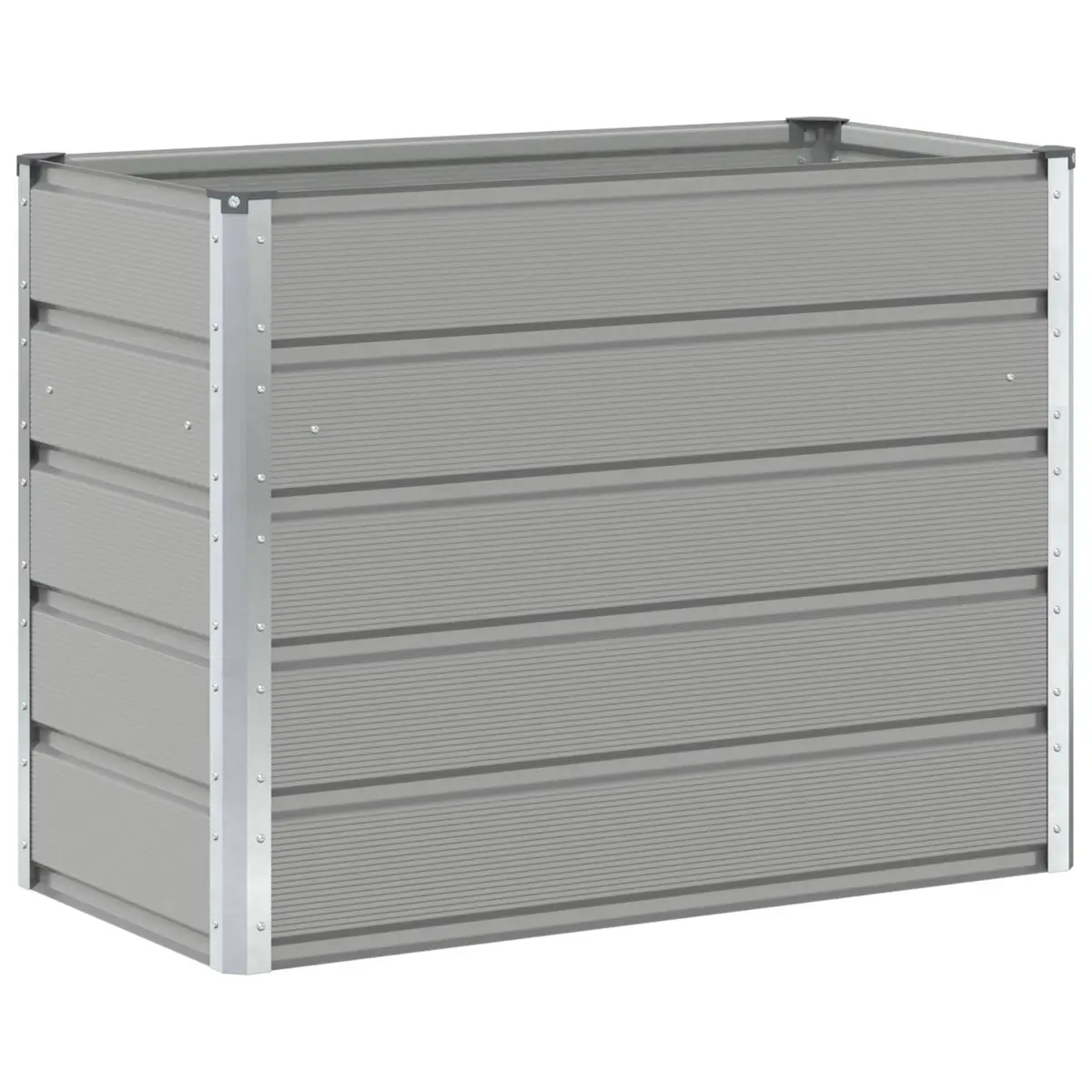Steel Planter Galvanised Light Grey 100cm x 50cm x 77cm Modern Outdoor Pot for Garden and Terrace
