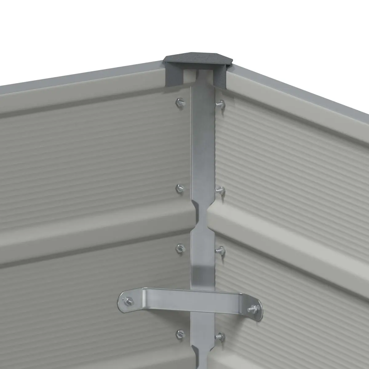 Steel Planter Galvanised Light Grey 100cm x 50cm x 77cm Modern Outdoor Pot for Garden and Terrace
