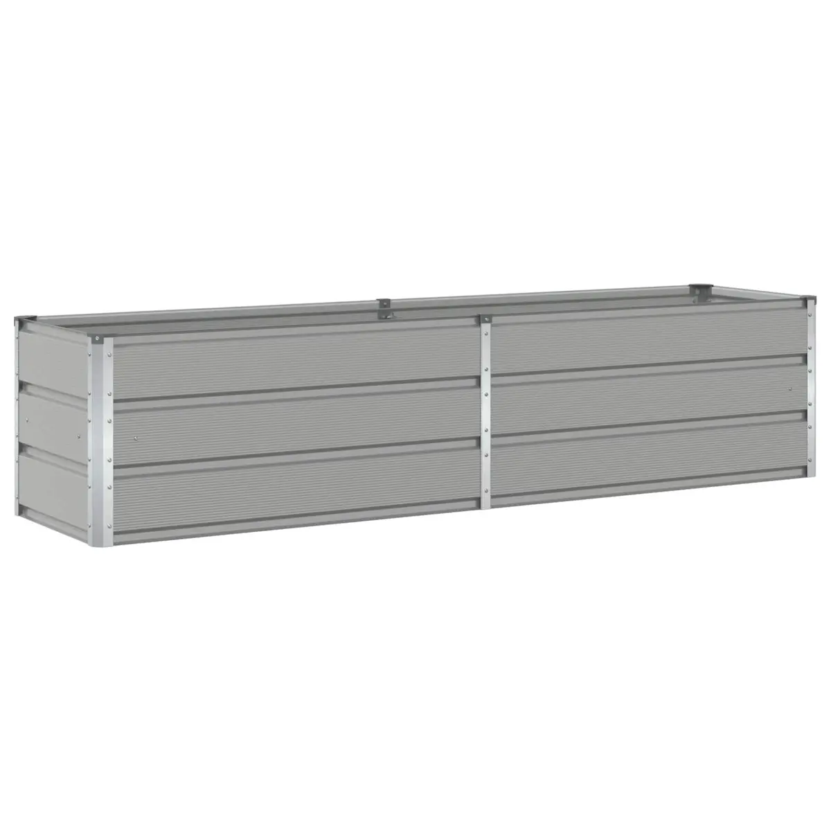 Light Grey Galvanised Steel Planter for Garden Settings 195 x 50 x 45 cm
