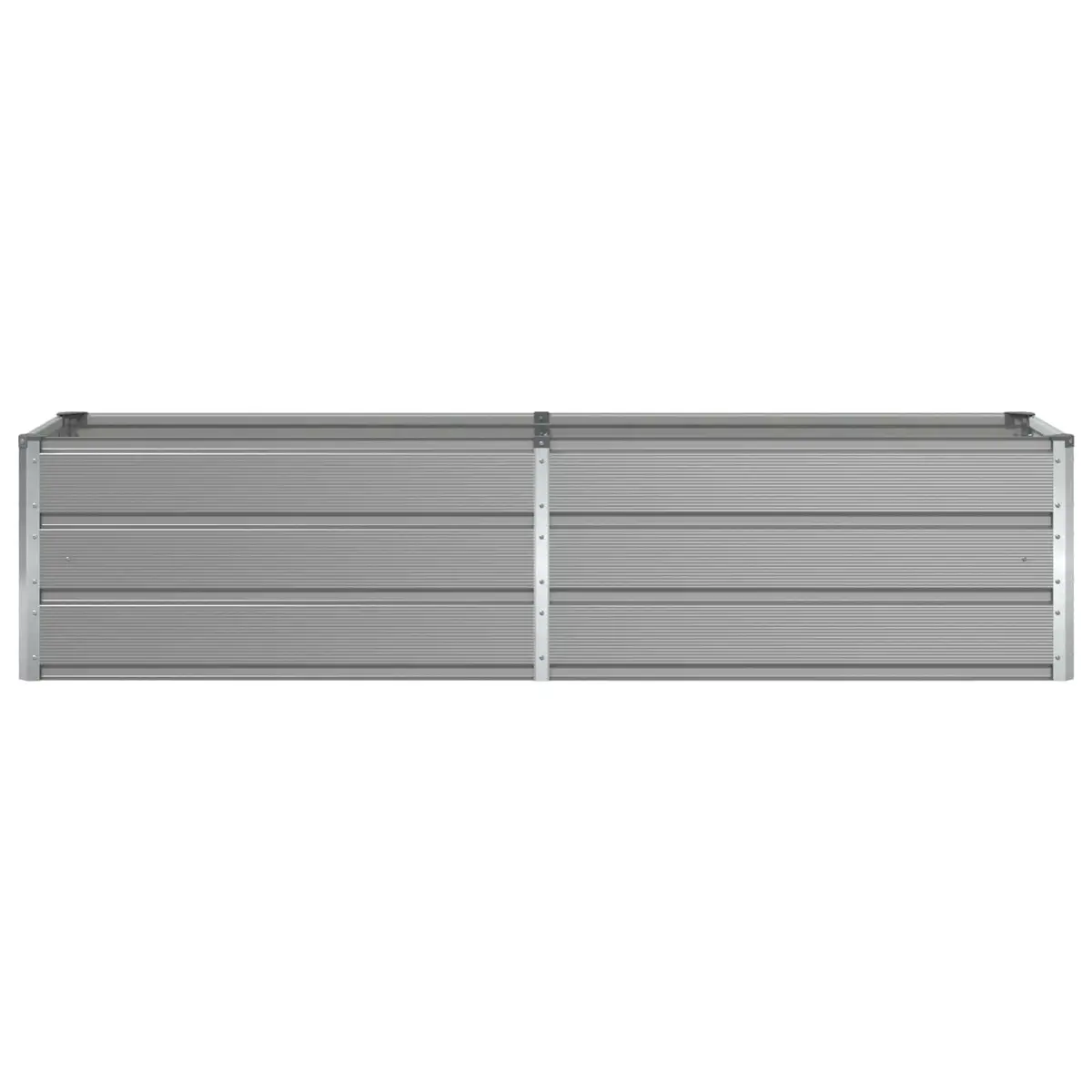 Light Grey Galvanised Steel Planter for Garden Settings 195 x 50 x 45 cm