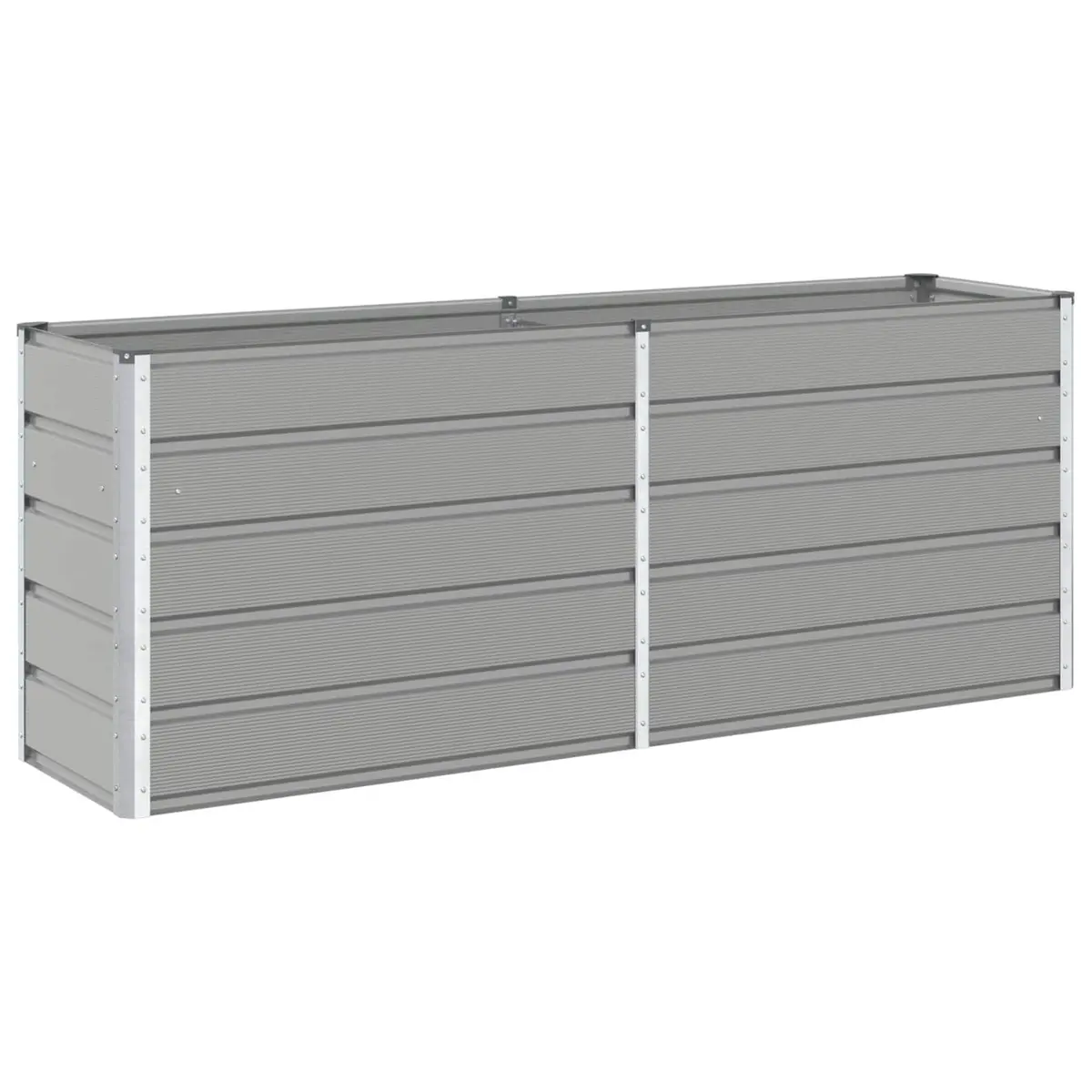 Steel Planter Galvanised 195cm x 50cm x 75cm Light Grey