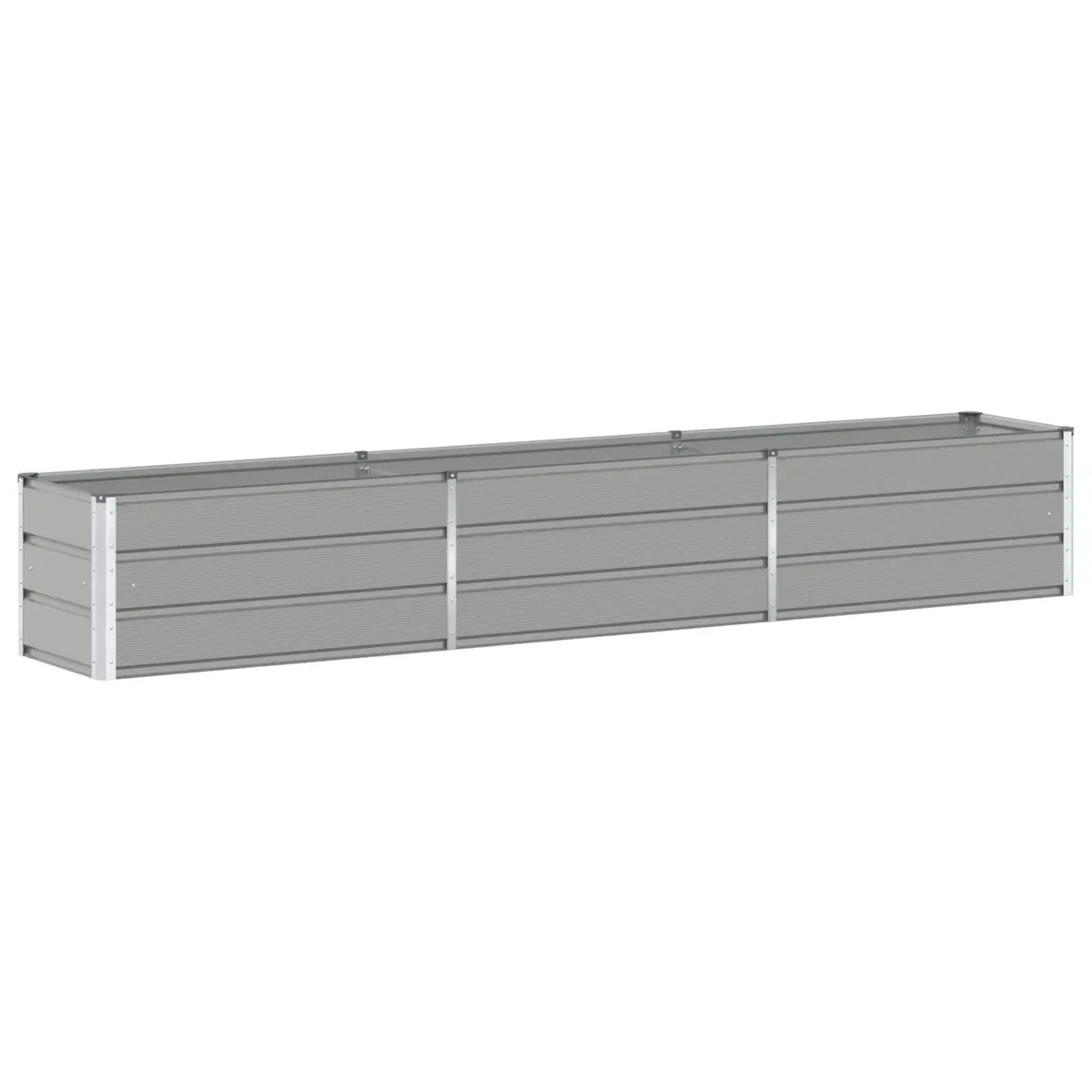 Galvanised Steel Planter Light Grey 290 x 50 x 45 cm Garden Outdoor Raised Bed
