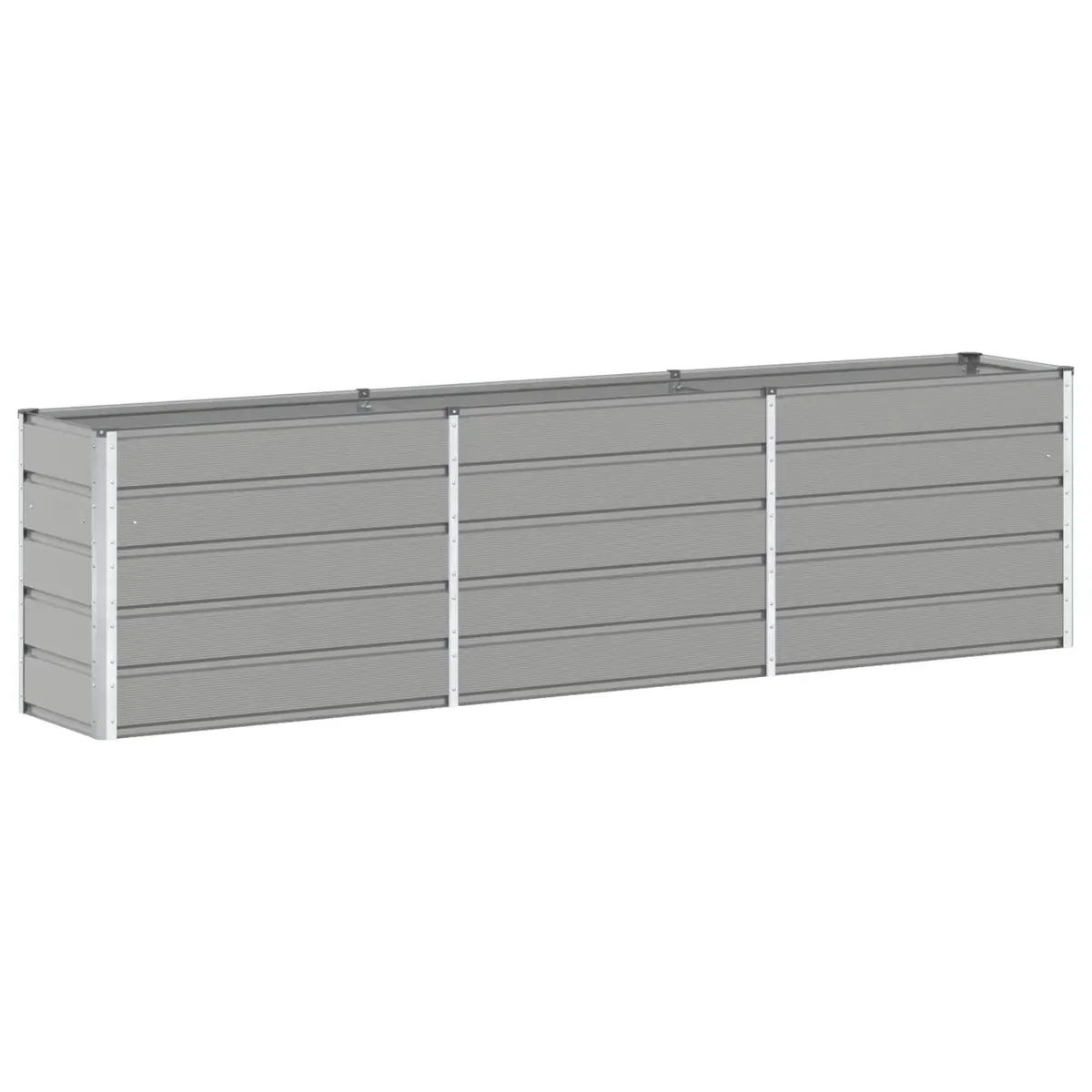 Steel Planter Box Galvanised Light Grey 290cm x 50cm x 75cm Modern Outdoor Raised Bed