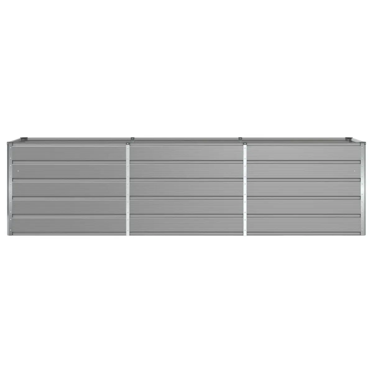 Steel Planter Box Galvanised Light Grey 290cm x 50cm x 75cm Modern Outdoor Raised Bed