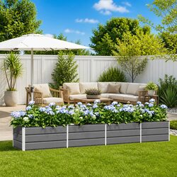Versatile Light Grey Planter for Garden and Terrace Use