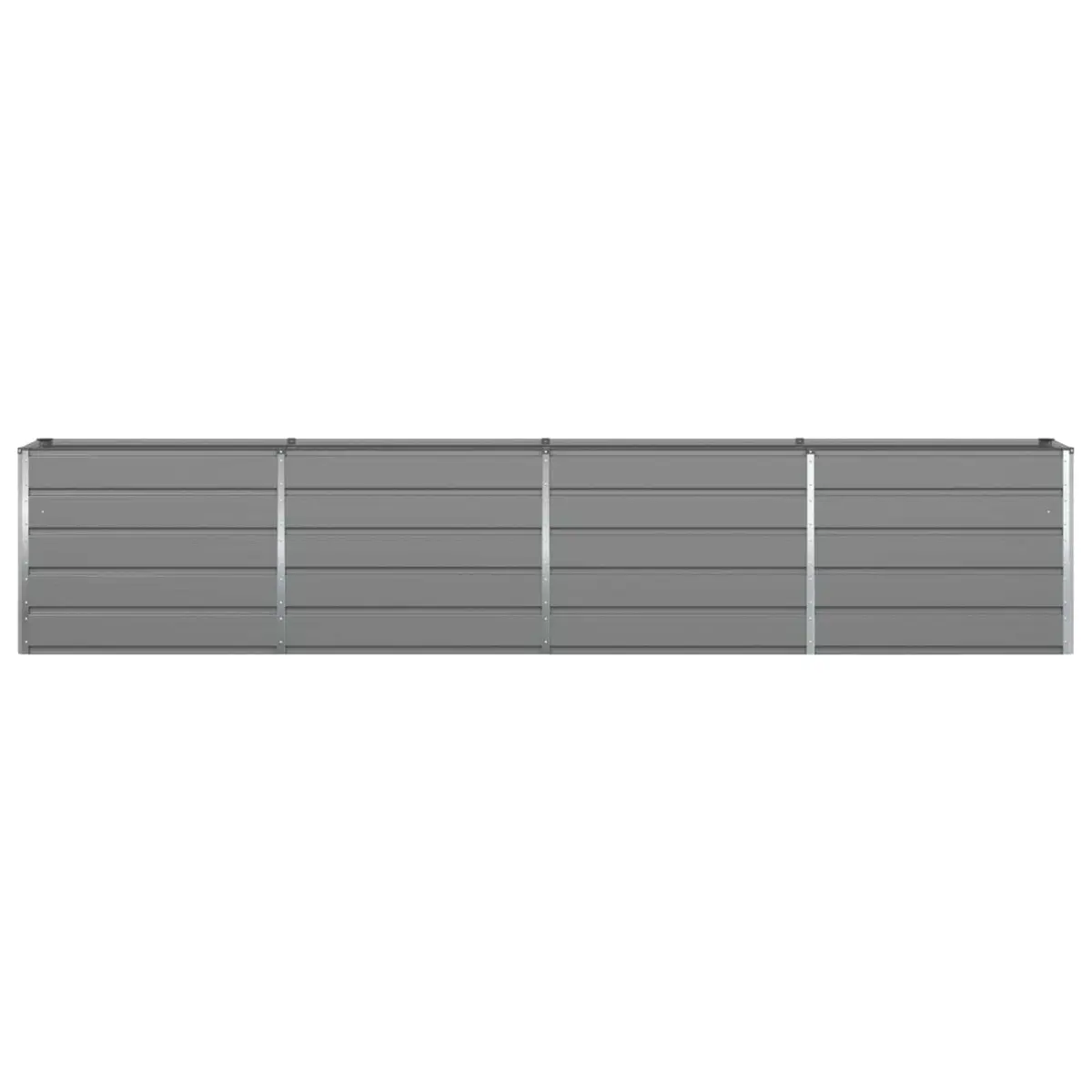 Steel Planter Galvanised Steel 385 x 50 x 75 cm Light Grey Outdoor Garden Raised Bed Pot