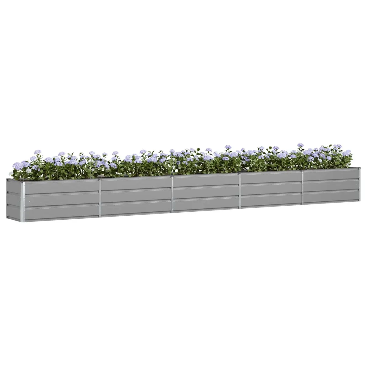 Galvanised Steel Planter Light Grey 480 x 50 x 45 cm Outdoor Garden Terrace