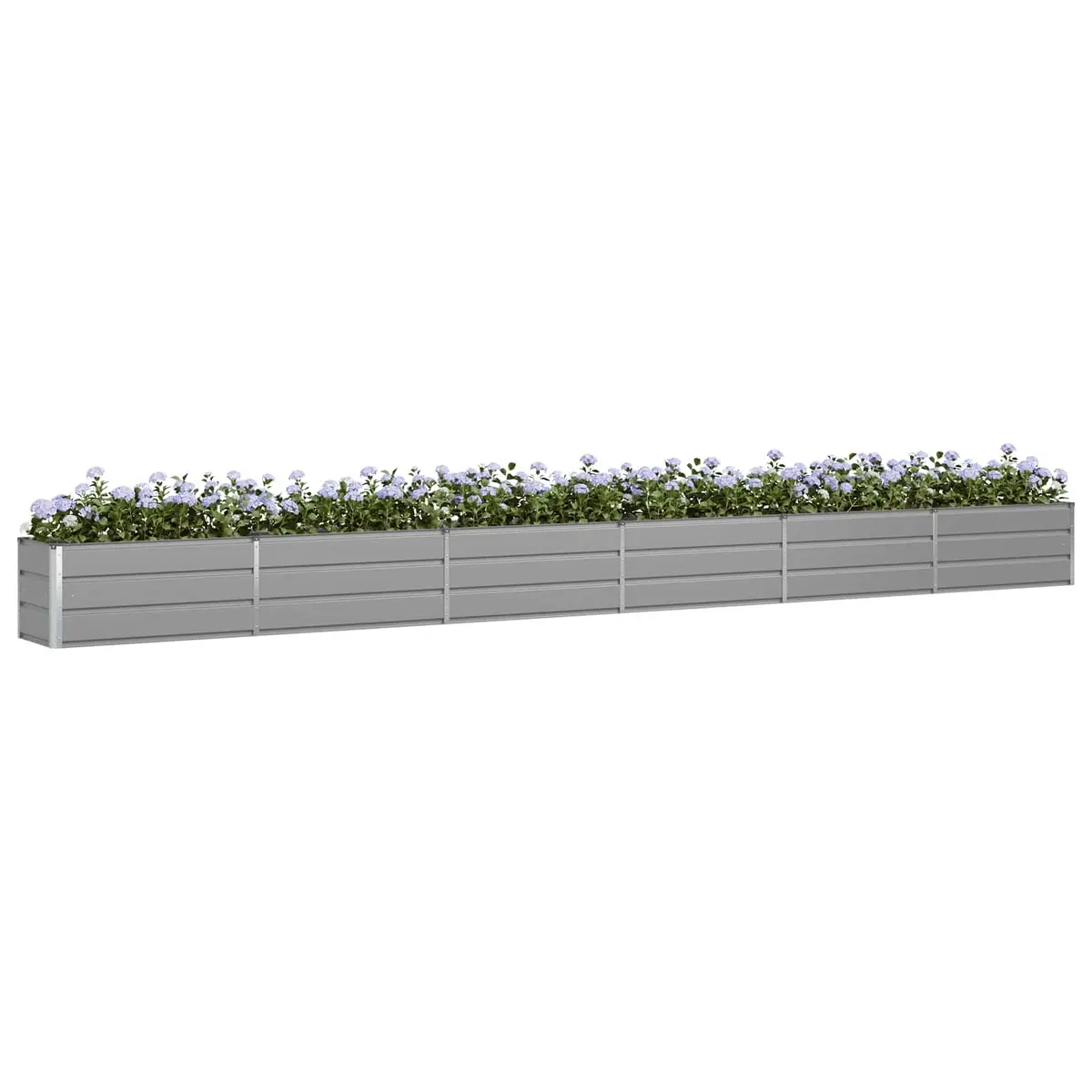 Light Grey Galvanised Steel Raised Bed Planter 580 x 50 x 45 cm Durable Outdoor Garden and Terrace