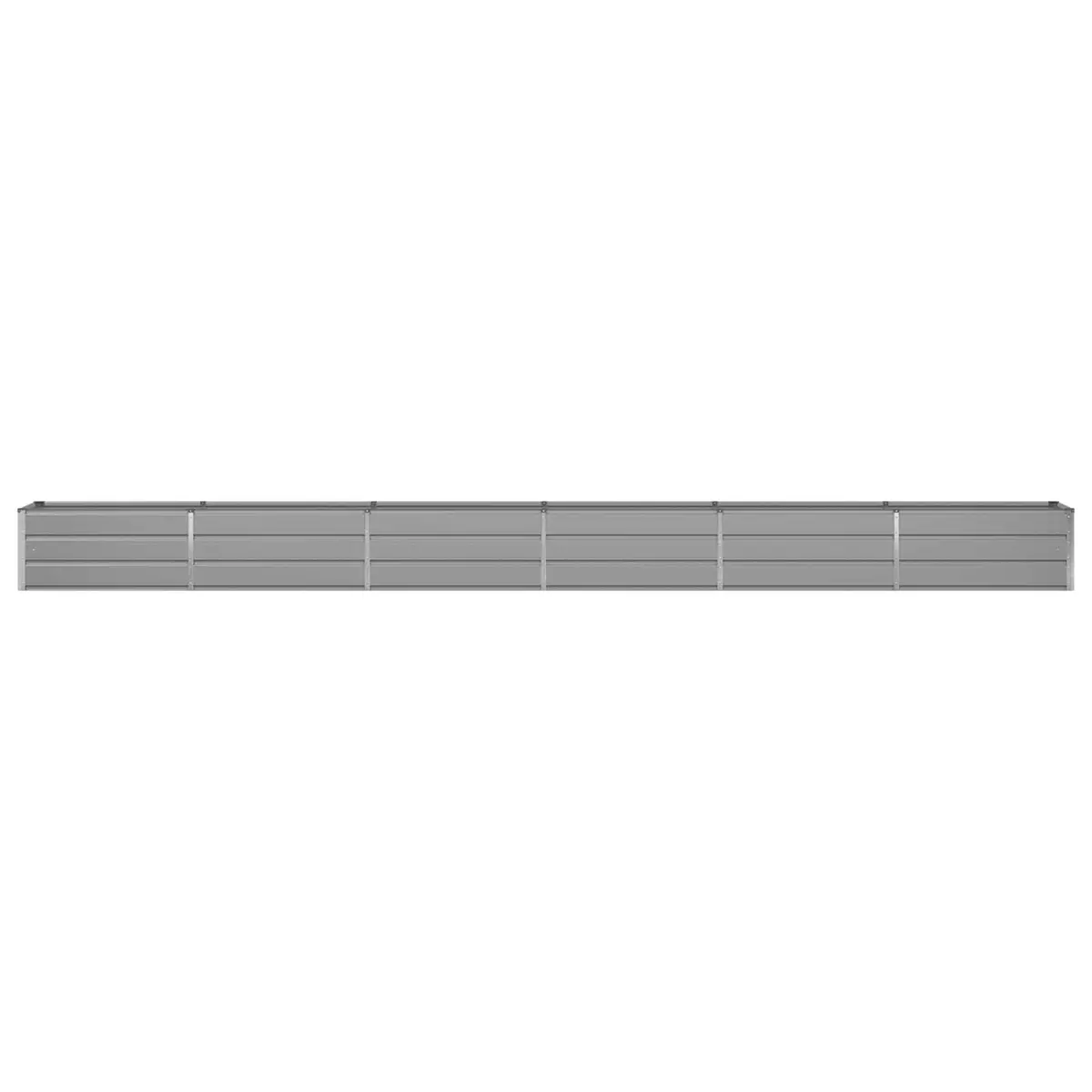 Light Grey Galvanised Steel Raised Bed Planter 580 x 50 x 45 cm Durable Outdoor Garden and Terrace
