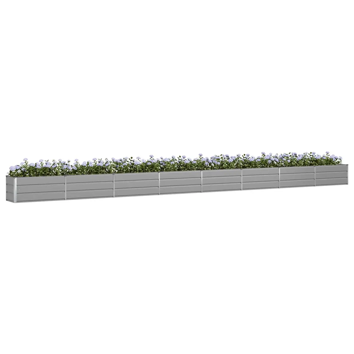 Galvanised Steel Planter Light Grey 770 x 50 x 45 cm Garden Outdoor Raised Bed