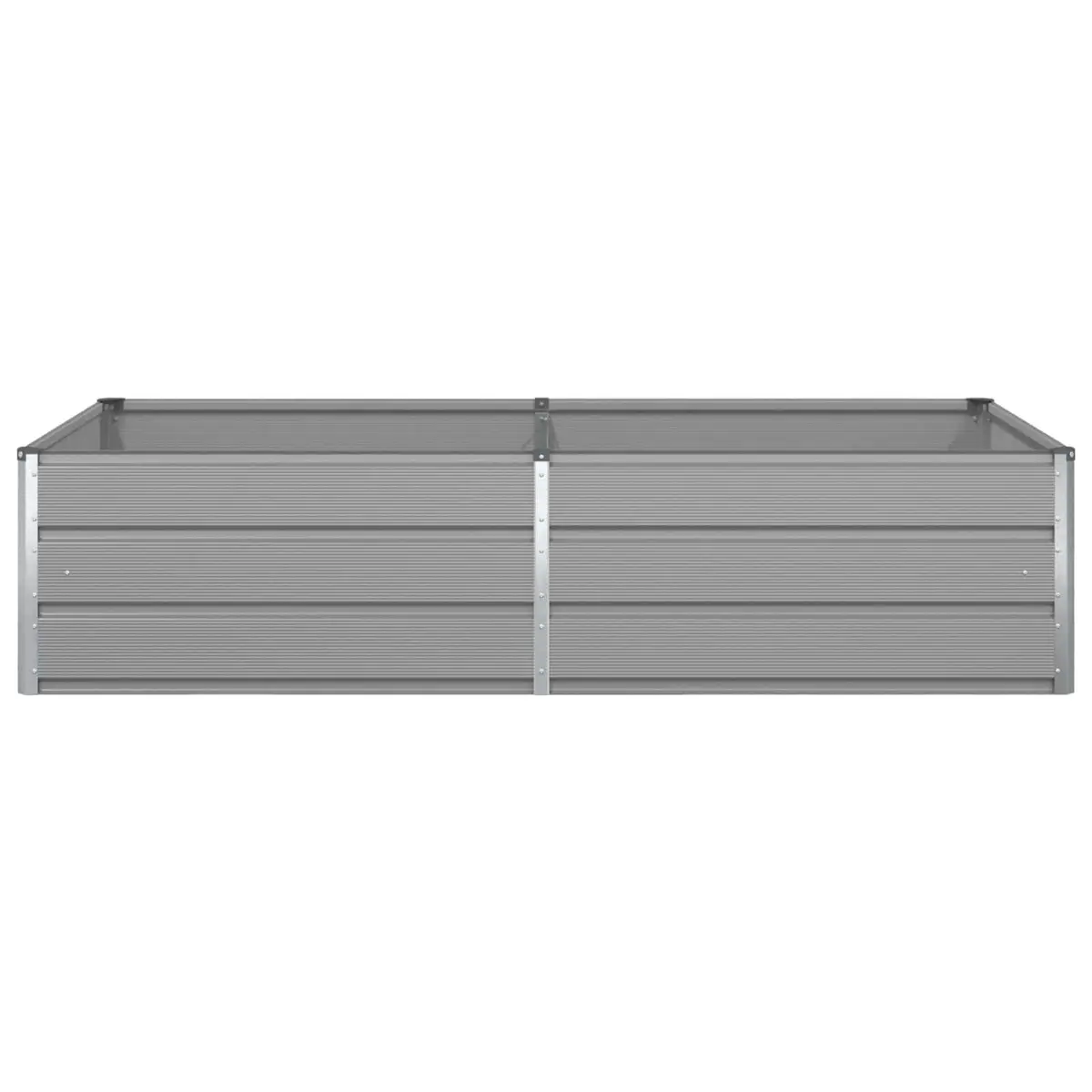 Steel Planter Galvanized Light Grey 195 x 100 x 45 cm Garden Outdoor Raised Bed Pot
