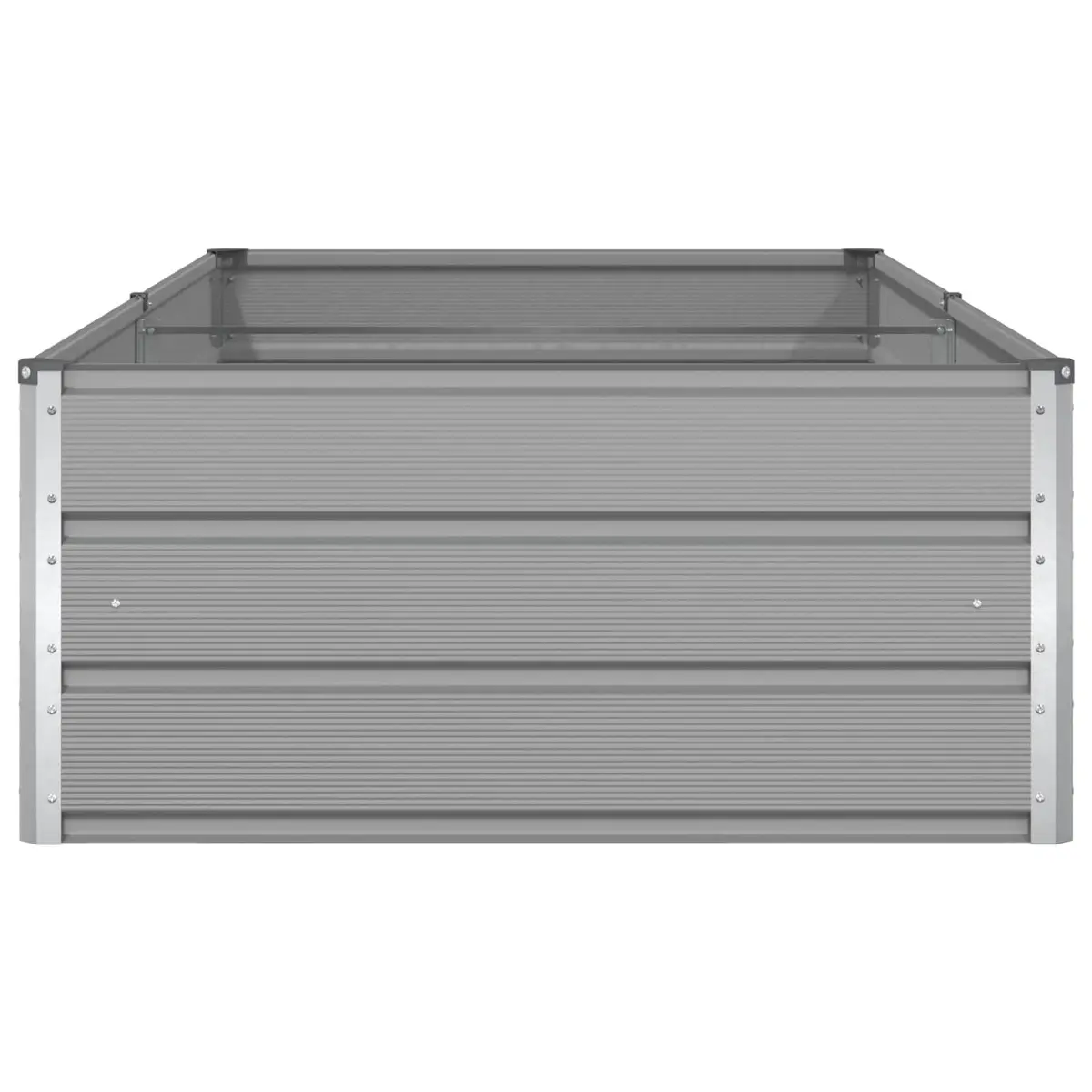 Steel Planter Galvanized Light Grey 195 x 100 x 45 cm Garden Outdoor Raised Bed Pot