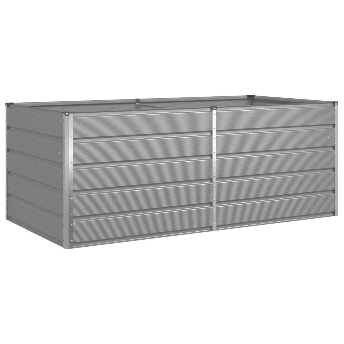 Steel Planter Galvanised Light Grey 195cm x 100cm x 75cm Outdoor Garden Patio