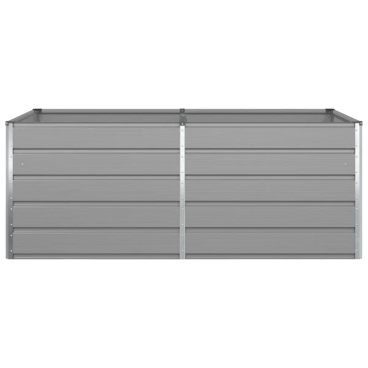 Steel Planter Galvanised Light Grey 195cm x 100cm x 75cm Outdoor Garden Patio