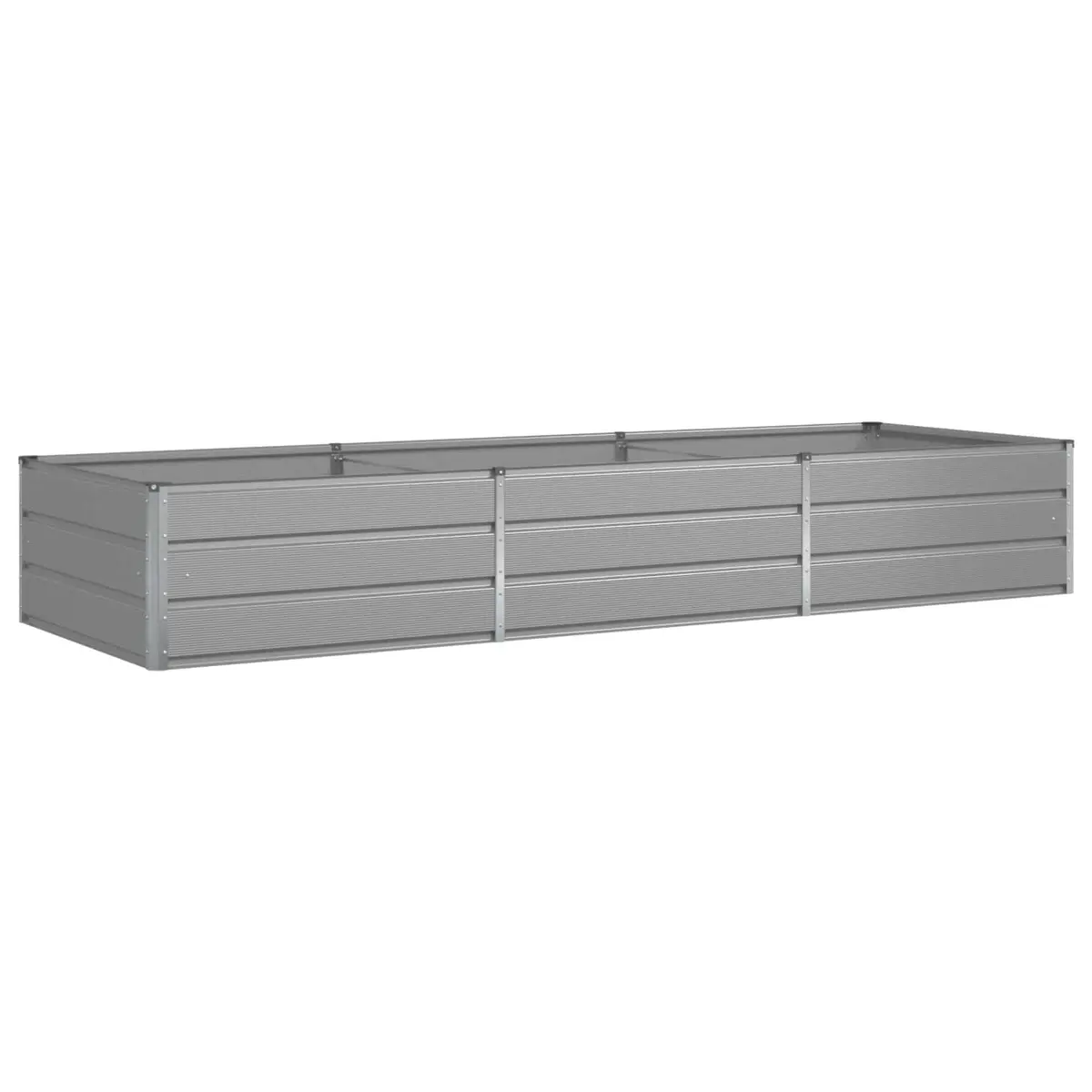Steel Planter Outdoor Raised Bed Light Grey 290cm x 100cm x 45cm Galvanised Suitable for Garden and Terrace Use