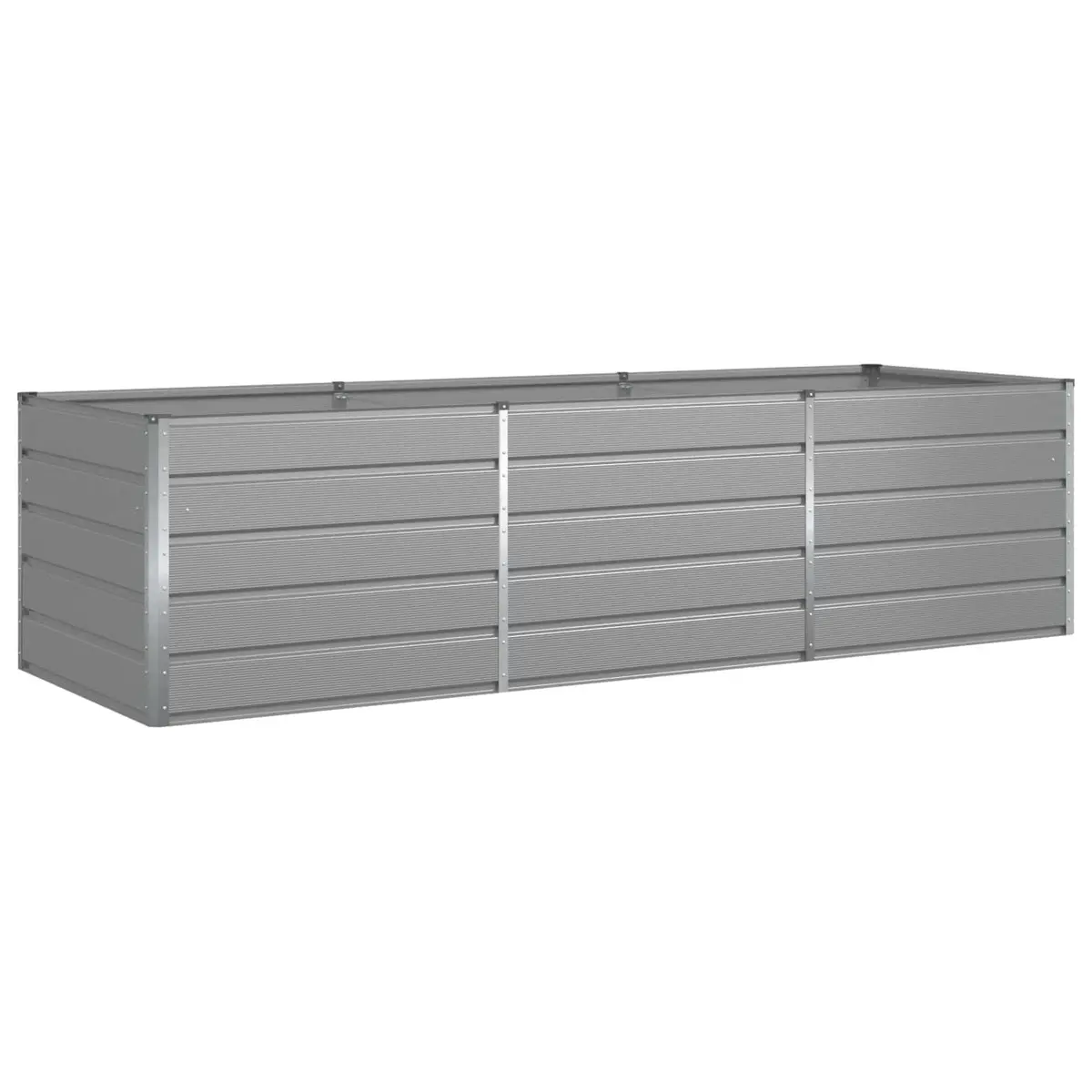 Galvanised Steel Outdoor Planter Large Light Grey 290x100x75cm Durable Garden Pot