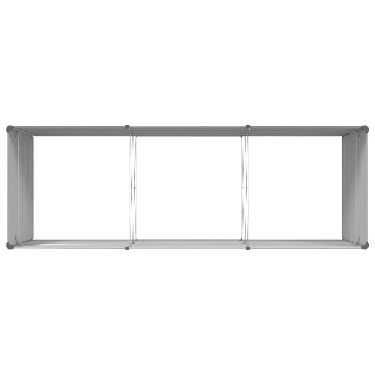 Galvanised Steel Outdoor Planter Large Light Grey 290x100x75cm Durable Garden Pot