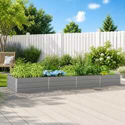 Versatile Galvanised Steel Planter 385 x 100 x 45 cm for Gardens